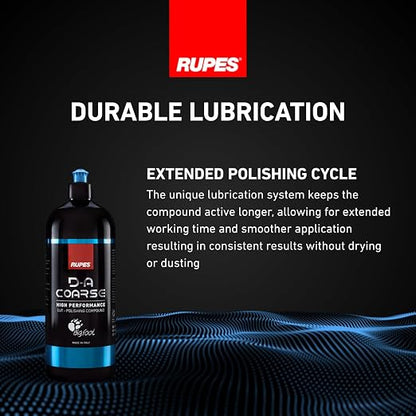 RUPES 1000 ml D-A Coarse High Performance Cut Polishing Compound for Car Detailing & Removing Scratches (Pack of 1) | Micro-Abrasive Technology | Reduces Oxidation and Removes Severe Swirl Marks