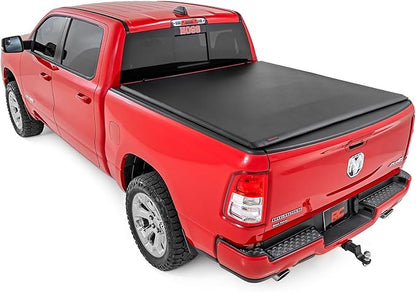 Rough Country Soft Roll-Up Tonneau Cover for Ram 1500 (2019-2026) 1500 TRX (2021-2024) - Sleek, Weather-Resistant Truck Bed Protection, Fits 5'7 Bed