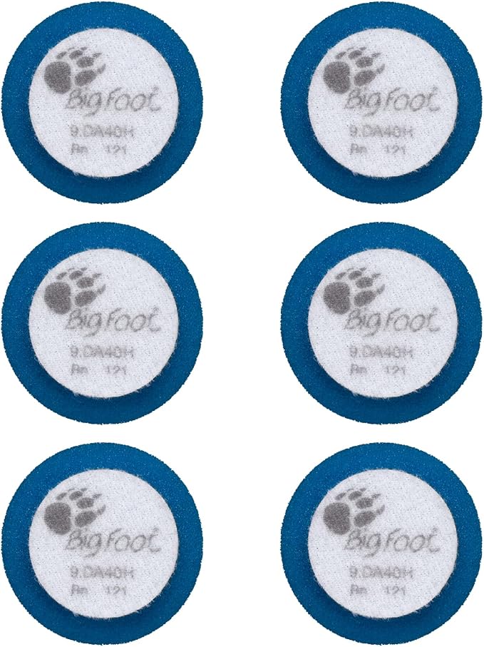 RUPES 40mm Pack of 6 Blue D-A Coarse Cutting Foam Pads | Ideal for Severe Paint Correction & Gloss Enhancement | Improves Finishing Performance | Compatible with 1.5" Backing Plate