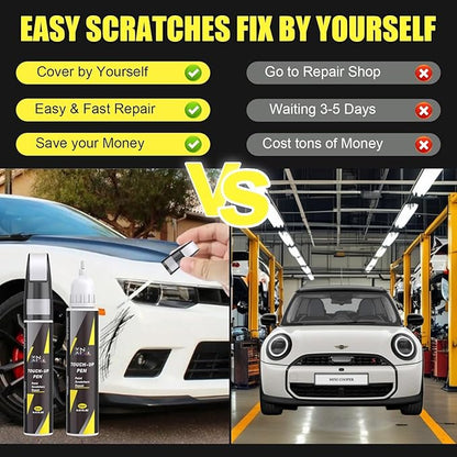 XNA Pepper White(850) for MINI Touch Up Paint, 2 in 1 Car Scratch Remover with Pen Tip and Brush, Exact Color-Matched for Car Paint Scratch Repair, Quick & Easy Fix Chips and Nicks