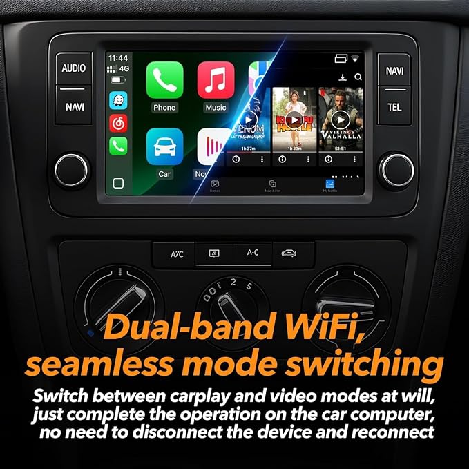 Wireless CarPlay Adapter Magic Video Box | 3-in-1 Stream Netflix YouTube TikTok with USB Drive for Wired CarPlay & Android Auto Cars
