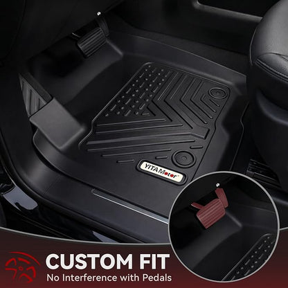 YITAMOTOR Floor Mats for 2019-2026 Chevrolet Silverado/GMC Sierra 1500 & 2020-2026 Chevy Silverado/GMC Sierra 2500HD/3500HD Crew Cab With Underseat Storage Box Bucket Seat, 1st & 2nd Row, Black