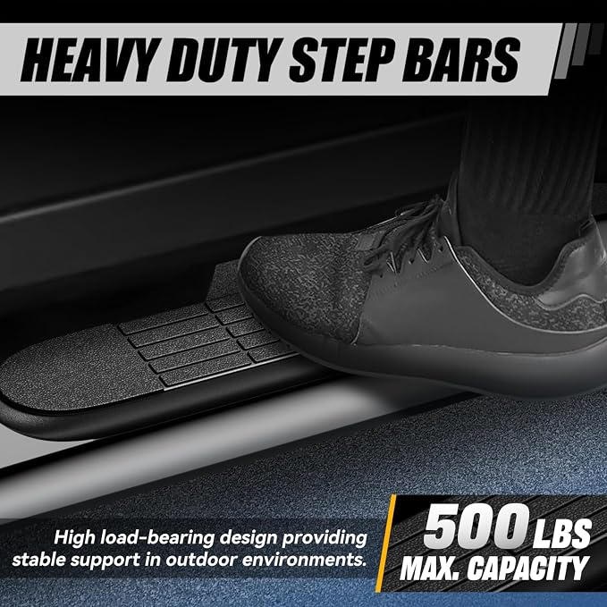 Auto Dynasty Running Board Compatible with 1999-2019 Silverado Sierra 1500 2500HD 3500HD Extended Cab, Stainless Steel Side Step Rail Nerf Bars, 3" Step Bars, Polished Chrome