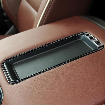 Real Premium Carbon Fiber Fit for Chevy Silverado/GMC Sierra 1500 2014-2018 for 2500/3500HD 2015-2019 Car Center armrest Storage Box Frame Trim Decals Sticker Auto Interior Accessories Cover Black