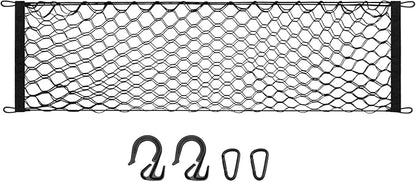 Canvcle Trunk Cargo Net for 2024-2026 Hyundai Kona Accessories Envelope Style Mesh Trunk Net Organizer and Storage Stretchable Adjustable Elastic Nylon Rear Cargo Netting with Hooks