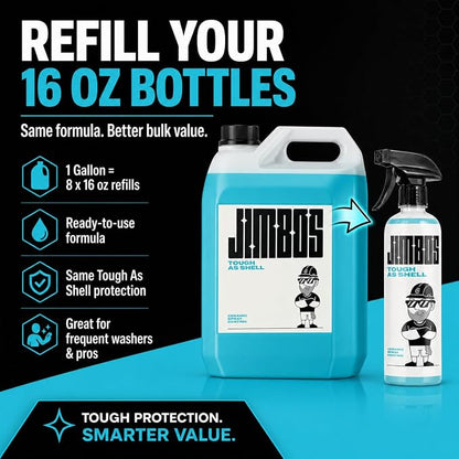 JIMBO'S TOUGH AS SHELL CERAMIC SPRAY COATING – Super Slick, No Streaks, Easy Ceramic Protection for Car Paint, Glass, Trim & More | Hybrid Formula with UV Protection | 1 Gallon