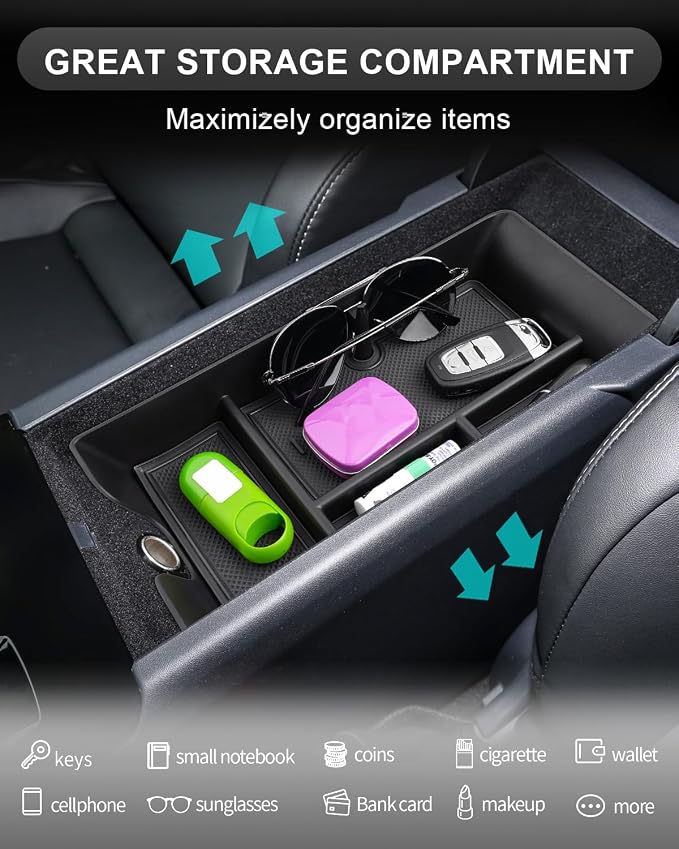 CDEFG for 2025 2026 Camry Center Console Organizer Accessory Tray for 2025 2026 Toyota Camry XSE XLE SE LE Accessories Middle Console Organizer Armrest Tray Storage Box