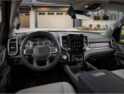 West Llama Customized Auto Car Steering Wheel Cover for Dodge RAM 1500 2500 3500, 15.5-16 inch (Black-Large Size)