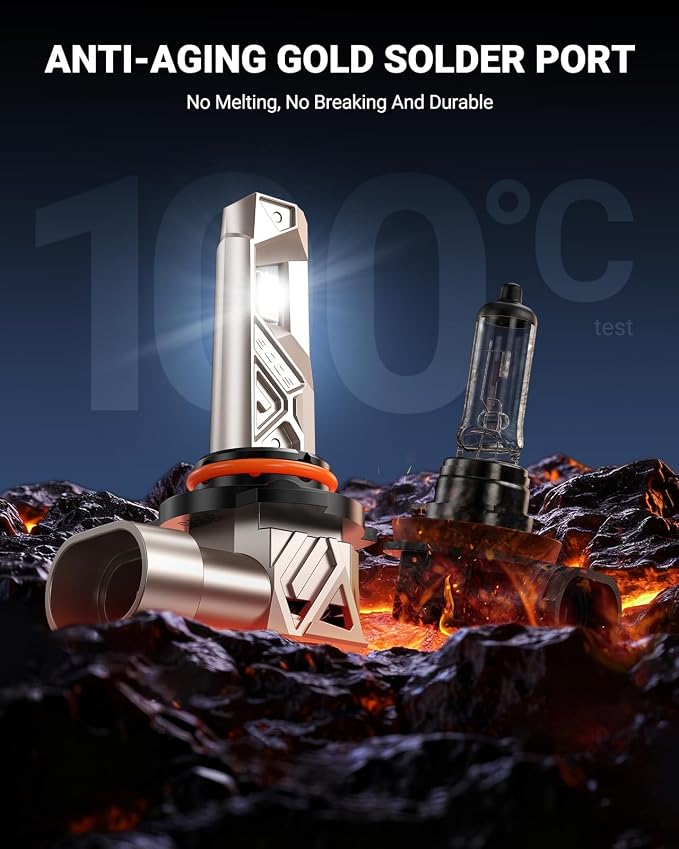 SEALIGHT 9005 H11 Lights Combo, 96,000LM Ultra-1000% Brighter S6 Pro with 2025 4th-Core Chips, 6500K hb3 h8 Combo or fog, Up 80,000hrs+ Lifespan, 3Mins Plug and Play, IP68, Pack of 4