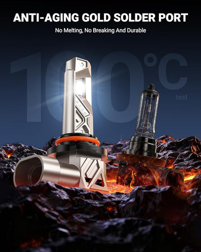 SEALIGHT 9005 H11 Lights Combo, 96,000LM Ultra-1000% Brighter S6 Pro with 2025 4th-Core Chips, 6500K hb3 h8 Combo or fog, Up 80,000hrs+ Lifespan, 3Mins Plug and Play, IP68, Pack of 4