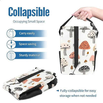Car Trash Can – Multi-Purpose, Lightweight and Portable with Durable Water-Resistant Coating, No Installation Required, Practical and Ample Capacity, Variety of Colors.Mushroom