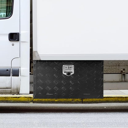 VEVOR Underbody Truck Box, 30" x 17" x 18" Pickup Storage Box, Heavy Duty Aluminum Diamond Plate Tool Box with Lock and Keys, Waterproof Trailer Storage Box with T-Handle Latch for Truck, Van, Trailer