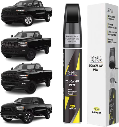 XNA Diamond Black Crystal Pearl-Coat(PXJ/KXJ) for Dodge Ram Touch Up Paint, 2 in 1 Car Scratch Remover with Pen Tip and Brush, Exact Color-Matched for Car Paint Scratch Repair, Quick & Easy Fix Chips and Nicks
