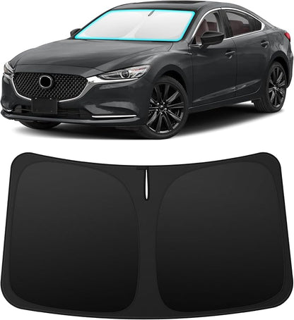 INSAUTO Custom Fit Windshield Sun Shade Accessories for Mazda 6 2014-2021, Foldable Front Window Sunshade, UV & Heat Reflector, Keeps Interior Cool, Includes Storage Bag