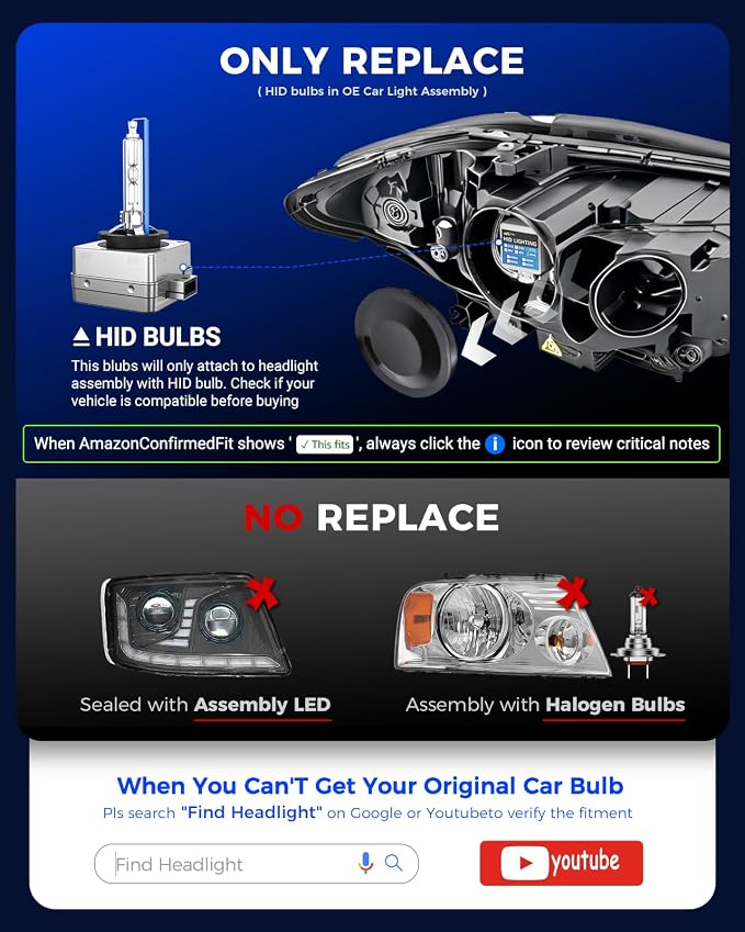 Marsauto D2S D2R HID Bulbs, 85122 66240 66040 66240 HID Xenon Bulbs, 35W D2S 6000K Cold White, Up to 350% Brightness, Pack of 2