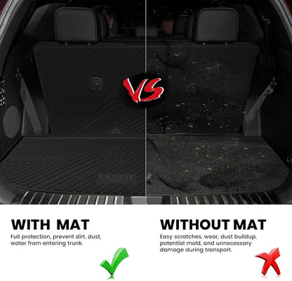 LASFIT Cargo Trunk Mat & Backrest Mats for Hyundai Palisade 2025 2024 2023 2022 2021 2020 All Weather TPE Custom Fit Car Trunk Mats Cargo Liner & Seatback Mats Accessories, Black