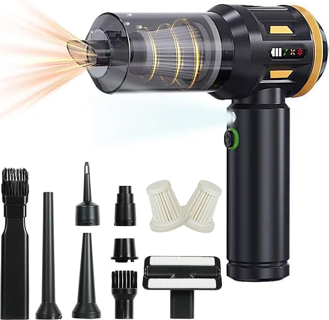 Handheld Car Vacuum Cleaner 17000Pa High Power, 3-In-1 Mini Car Vacuum Portable Cordless, 6000Mah Battery, 3-Speed Brushless Motor Powerful Handheld Vacuum Cordless with Led Light 3 for Home, Pet Hair