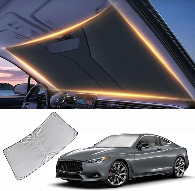 Windshield Sun Shade for Infiniti G25 G35 G37 Q60 EX25 QX50 Front Window Shades Cover for 2010-2025 Infiniti Windshield Sun Visor Protector Car Accessories