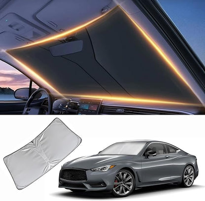 Windshield Sun Shade for Infiniti G25 G35 G37 Q60 EX25 QX50 Front Window Shades Cover for 2010-2025 Infiniti Windshield Sun Visor Protector Car Accessories