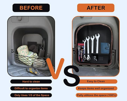 For 2019-2025 Toyota RAV4&RAV4 Hybrid 600D Wear-Resistant Oxford Fabric Trunk Organizer Pocket Bag, Trunk Cubby Storage Bag, Cargo Side Pocket, 5th Gen RAV4 Trunk Upgrade Accessories - Black-Brown