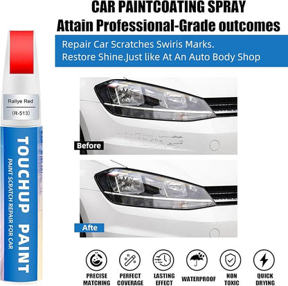 Rallye Red(R-513) Touch Up Paint for Honda 2-in-1 Car Scratch Repair Pen for Rock Chips, Door Scratches & Paint Nicks Exact Color Match Quick Dry DIY Fix for Civic Accord CR-V
