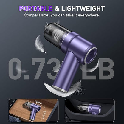 KMM Handheld Car Vacuum Cleaner, 9000PA Vacuum Cleaner & Air Duster, 120W High Power Vacuum Portable Cordless, Hand Held Vacuum Rechargeable with Multi-Nozzles & LED Light for Home, Car, Office