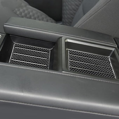 NVCNX Real Premium Carbon Fiber for Toyota Tundra 2022-2026 2023 2024 2025 SR5/Limited/SR Car Center Console Armrest Organizer Insert Mat Cover Interior Trim Accessories Overlay Sticker Decal 2PCs