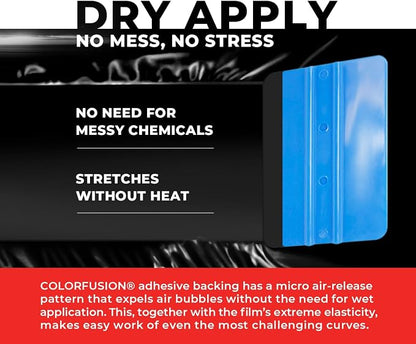 ColorFusion PPF by VViViD, Gloss Piano Black Dry Apply PPF Vinyl Car Wrap Roll 6ft x 5ft