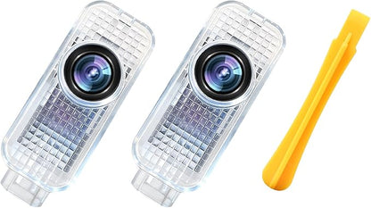 Car Door Light Logo Projector, Upgraded 4K HD LED Lights Compatible with A1/A3/A4/A5/A6/A7/A8/Q3/Q5/Q7/Q8/R8/TT Series Car Accessories (AU-DII-RED TEXT-2PC)