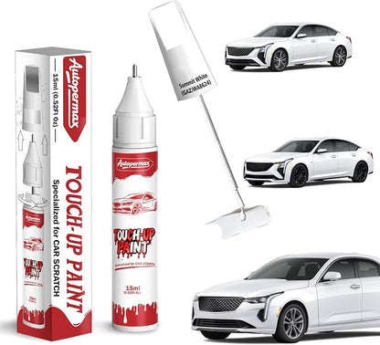 Summit White(GAZ/WA8624) Car Touch Up Paint for Cadillac, Color Accurate Two-In-One Car Paint Scratch Repair Pen, Professional Scratch Remover for Vehicles Chips and Nicks Scuff