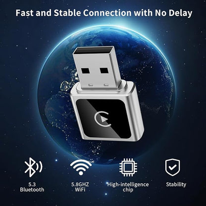 Mini Wireless CarPlay Adapter for iPhone,USB Carplay,2025 Upgrade Convert Wired to Wireless, Plug and Play Easy Setup, Car Play Adapter for Cars with Built-in Wired CarPlay,iOS Only