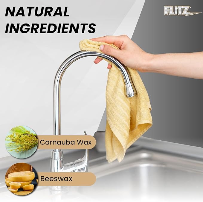Flitz Faucet Wax Plus - 7.6oz Bottle of USA-Made, Water-Based Faucet Cleaner & Polisher for Water Stains, Fingerprints, & More - Metal Wax for Bronze, Nickel, Chrome, Brass - Granite Polish (3 Pack)