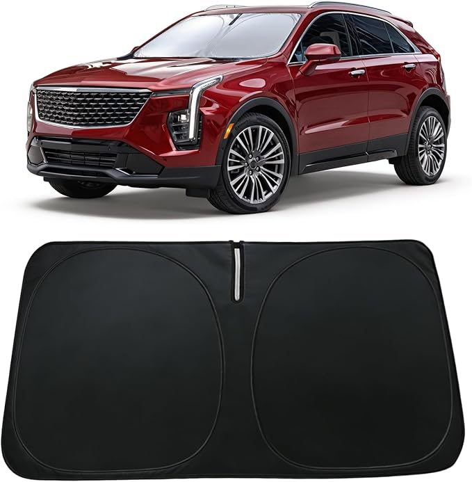 Windshield Sun Shade for Cadillac XT4 2019-2024 2025, Car Front Window Sunshade with 240T Sun Visor Protector Blocks UV Rays Heat Sun Shield Accessories