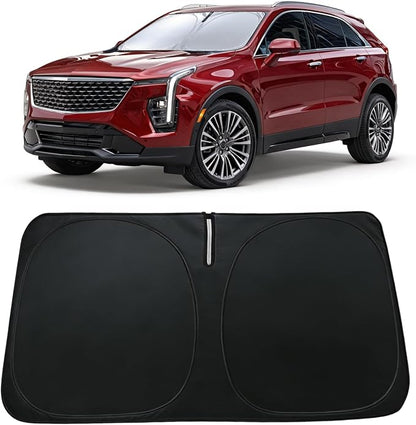 Windshield Sun Shade for Cadillac XT4 2019-2024 2025, Car Front Window Sunshade with 240T Sun Visor Protector Blocks UV Rays Heat Sun Shield Accessories
