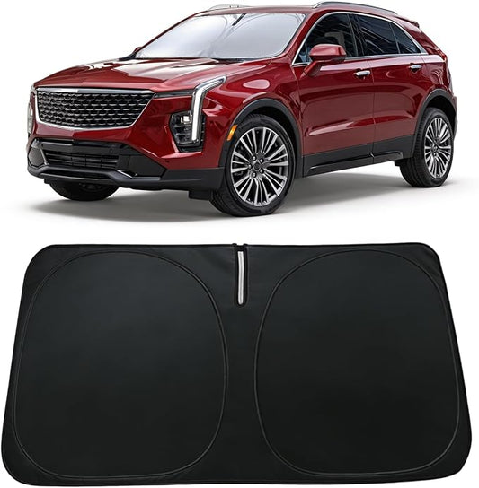 Windshield Sun Shade for Cadillac XT4 2019-2024 2025, Car Front Window Sunshade with 240T Sun Visor Protector Blocks UV Rays Heat Sun Shield Accessories