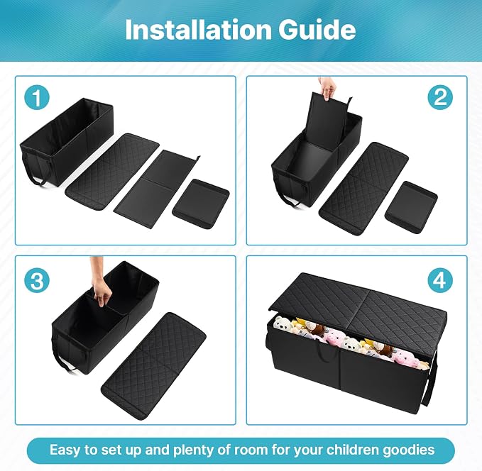 Mixsuper Liner Car Seat Organizer for Subaru Ascent 2019-2026, Console Organizer Backseat Box for Subaru Ascent, Dog Toy Foldable Storage Bin Collapsible Box Kids Toys Baby Supplies Travel Accessories
