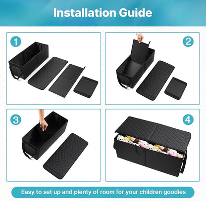 Mixsuper Liner Car Seat Organizer for Subaru Ascent 2019-2026, Console Organizer Backseat Box for Subaru Ascent, Dog Toy Foldable Storage Bin Collapsible Box Kids Toys Baby Supplies Travel Accessories