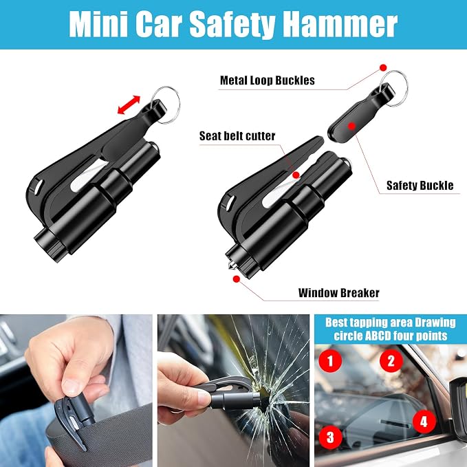Car Roadside Emergency Kit, Car Safety Kit for Men Portable Car Kits for Emergency, Pink