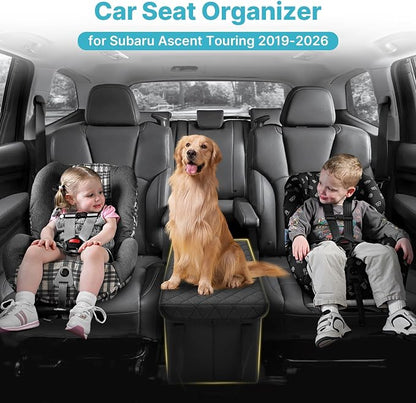 Mixsuper Liner Car Seat Organizer for Subaru Ascent 2019-2026, Console Organizer Backseat Box for Subaru Ascent, Dog Toy Foldable Storage Bin Collapsible Box Kids Toys Baby Supplies Travel Accessories