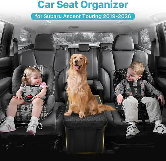 Mixsuper Liner Car Seat Organizer for Subaru Ascent 2019-2026, Console Organizer Backseat Box for Subaru Ascent, Dog Toy Foldable Storage Bin Collapsible Box Kids Toys Baby Supplies Travel Accessories