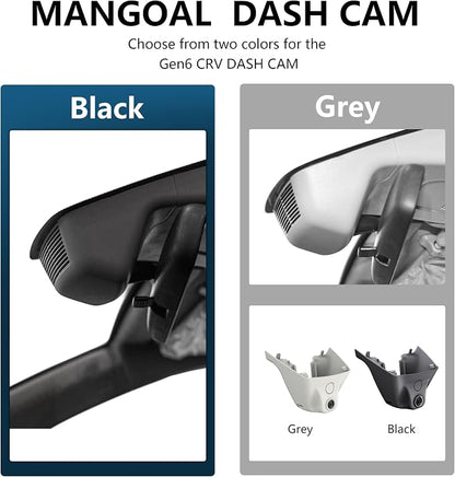Mangoal 4K Honda CRV Dash Cam Custom fit for Gen6 CR-V & CR-V Hybrid 2023-2026(Black)(Model B), Integrated OEM Look, UHD 2160P Video, WiFi & App, GPS, 64GB Card