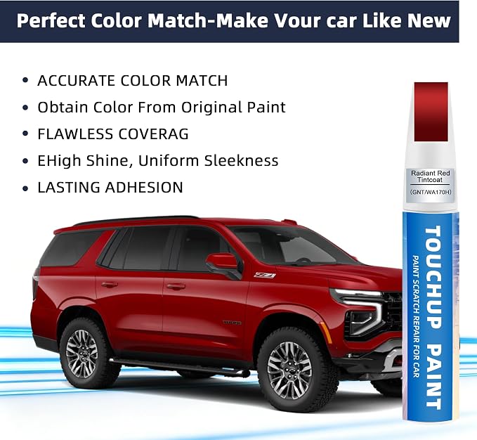Radiant Red Tintcoat(GNT/WA170H) Touch Up Paint Compatible with Chevy 2-in-1 Car Scratch Repair Pen for Rock Chips, Door Scratches & Paint Nicks Exact Color Match Quick Dry DIY Fix for Silverado
