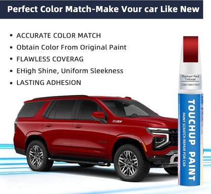 Radiant Red Tintcoat(GNT/WA170H) Touch Up Paint Compatible with Chevy 2-in-1 Car Scratch Repair Pen for Rock Chips, Door Scratches & Paint Nicks Exact Color Match Quick Dry DIY Fix for Silverado