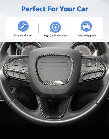 for Dodge Charger 2015+ Central Control Interior Cover Trim Kit 13pcs Carbon Fiber Central Control Dash Panel Decor Cover Trim Set Interior Accessories