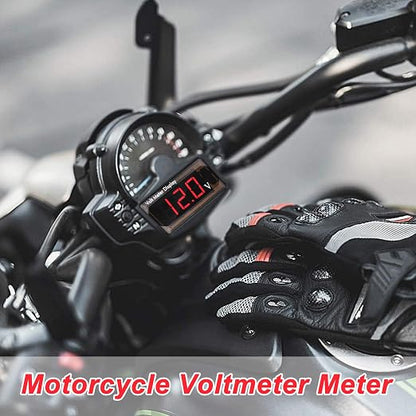 2 Pieces DC 4 to 28V Car Digital Voltmeter 12V Voltage Meter Car Audio Gauge LED Display 12V Waterproof Voltage Gauge Meter for Motorcycle(Red Light)