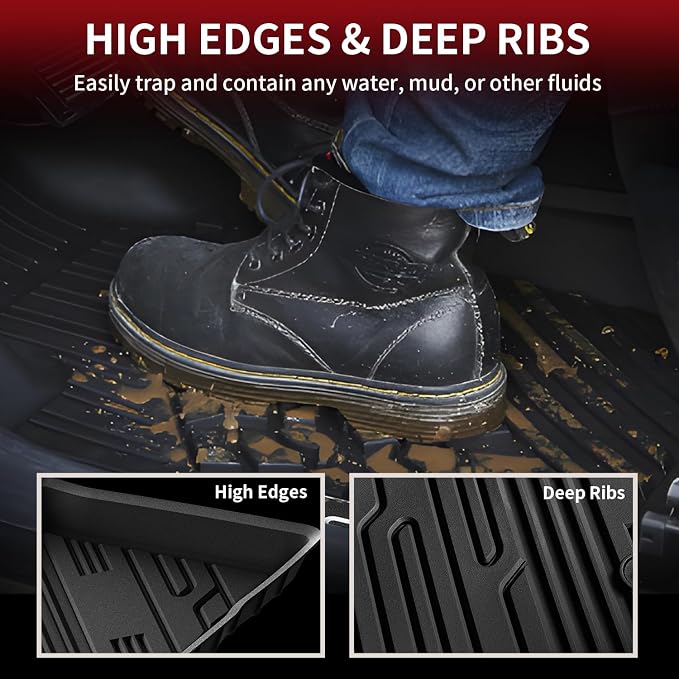 LASFIT Floor Mats for Ford Bronco Sport 2021-2026 Carpet Floor(Not for Rubberized Flooring) All Weather Protector Custom Fit TPE Car Liners, No Sliding, No Curling