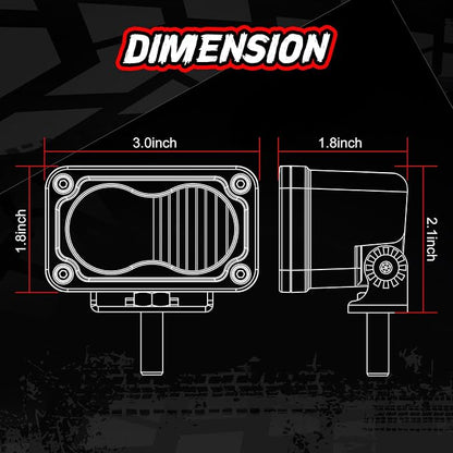 LED Pod Light Yellow Off Road Driving Cube Light LED Ditch Backup Work Lights Combo Bumper Light Bar Pods for Truck Pickup ATV UTV SUV 4x4 Motorcycle Boat