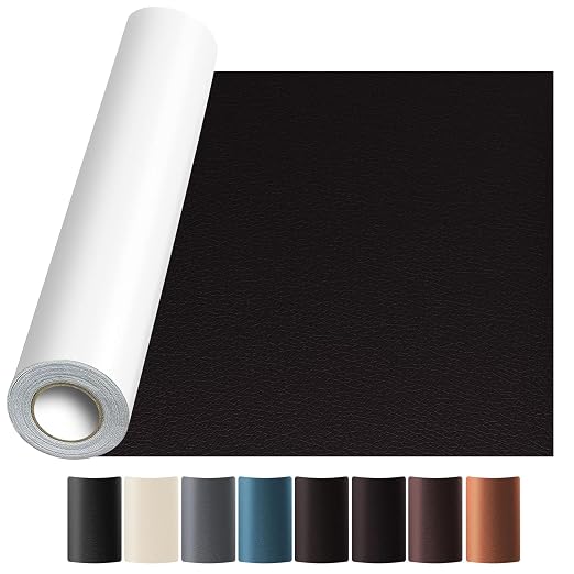 JuCheng Leather Repair Kit -Leather Repair Patch Self-Adhesive Waterproof Patch & Glue for Furniture, Car Seats, Sofa, Couch, Vinyl - Instant Fix for Tears & Scratches (Dark Brown, 3.5X79 inch)