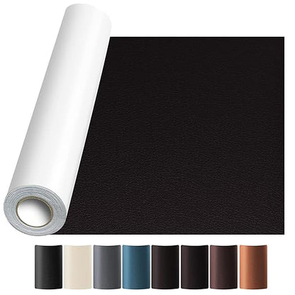 JuCheng Leather Repair Kit, 17X79 inch Leather Repair Patch Self-Adhesive Waterproof Patch & Glue for Furniture, Car Seats, Sofa, Couch, Vinyl for Tears & Scratches (Dark Brown, 17X79 inch)