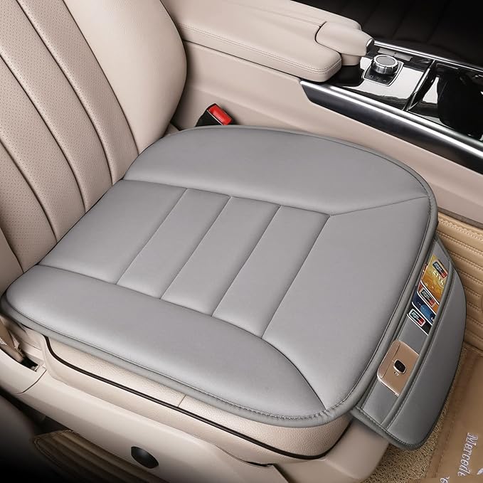 Lofty Aim Premium Car Seat Cushion, Driver Seat Cushion with Comfort Memory Foam & Non-Slip Rubber Bottom, Car Seat Pad Works with 95% of Vehicles and Office Chair or Home (Gray)